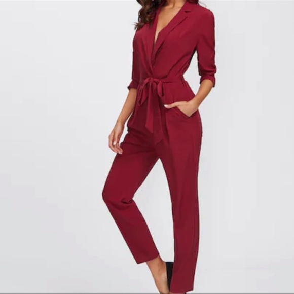 SHEIN Pants - Wine red burgundy wrap jumpsuit